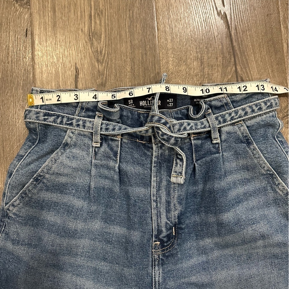 Hollister Junior's Jeans Size 5R 27 Ultra High-Rise Mom Tapered Leg Paper Bag - Picture 10 of 11
